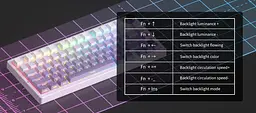 Клавіатура MageGee Light 75 RGB Purple Bird Switch Wireless (6971969728813) White/Purple (G-000003943) - мініатюра 12