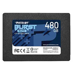 Накопичувач SSD Patriot Sata 2.5" 480GB Burst Elite 500 512 (PBE480GS25SSDR)
