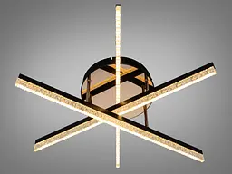 Сучасна стельова LED-люстра Diasha SX1007/3BK, чорна, 48W, акрилові світлові панелі - мініатюра 3