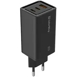 Мережевий зарядний пристрій ColorWay GaN3 Pro, Black, 65 Вт, 1xUSB, 2xType-C, USB Auto ID (CW-CHS039PD-BK)