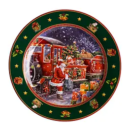 Набір новорічних тарілок з порцеляни Santa 6 шт 26.5 см Yiwu HP-SDHK-6 - мініатюра 3