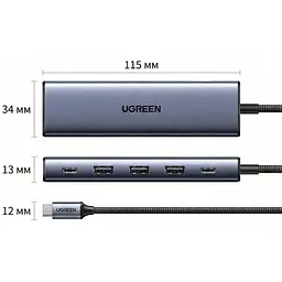 Док-станція USB3.0 Type-C -->DP 4K60Hz/3xUSB-А /2xType-C/100W 5-in-1 CM511 Ugreen - мініатюра 2