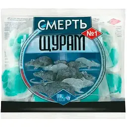 Засіб від гризунів Родентицид Смерть Щурам №1 200г тісто пакет