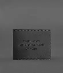 Шкіряна обкладинка для посвідчення журналіста Чорна - мініатюра 2