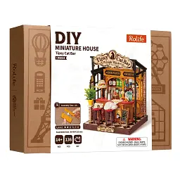 Конструктор Robotime Rolife дерев'яний 3DTipsy Cat Bar (DS054) - мініатюра 6