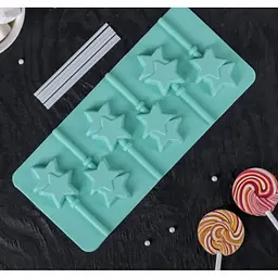 Силіконова форма для льодяників і цукерок на паличці "Зірка", Kitchen Master Червоний 87456 - мініатюра 5