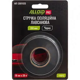 Стрічка ізоляційна лавсанова Alloid Pro 200 мкм 19 мм 20 м чорна (MIT-2001920)