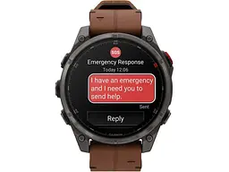 Смарт-годинник Garmin Fenix 8 Pro 47 mm AMOLED Carbon Gray DLC Titanium with Chestnut Leather Band (010-03198-40) - мініатюра 6