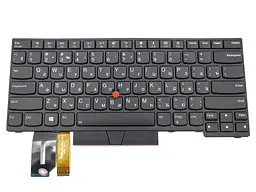 Клавіатура для Lenovo ThinkPad E480, E485, L480, L380, T490, E490, E495, L490, T495, yoga L390 (T480S. 01YP360, 01YP520) (UA Black з підсвічуванням). - мініатюра 3