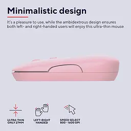 Trust Миша Puck Rechargeable Ultra-Thin BT WL Silent Pink - мініатюра 8