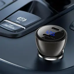Автомобільний адаптер - зарядний пристрій 2 порти C - Acefast B10 60 W металевий - мініатюра 3