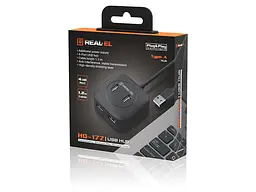 Мультипортовий адаптер REAL-EL HQ-177 black (EL123110009) - мініатюра 9