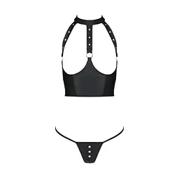 Комплект из эко-кожи Passion GENEVIA SET WITH OPEN BRA, XXL/XXXL - миниатюра 3