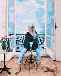 Картина за номерами на підрамнику Brushme Сучасна дівчина з перловою сережкою Viktoriya Kovalenko