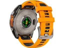 Спортивний годинник Garmin Fenix 8 47mm AMOLED Sapphire Titanium w. Spark Orange/Graphite Silicone Band (010-02904-10/11) - мініатюра 3