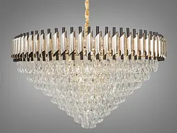 Сучасна кришталева люстра для великої зали Diasha 201202/1000SGD+BK - мініатюра 2