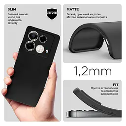 Чехол-накладка для смартфона Infinix Note 40 4G, противоударный, силиконовый, термополиуретановый (ТПУ), с защитой камеры и корпуса, черный, защита всего корпуса, ArmorStandart (ARM73944) - мініатюра 3