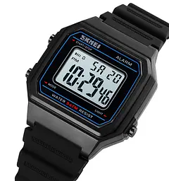 Наручний годинник Skmei 1698 Black White, 1698BKWT (18605) - мініатюра 2
