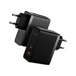 Мережевий зарядний пристрій Baseus GaN5 Pro 2 порта, USB + Type-C 100W Черный (CCGP090201) - мініатюра 2