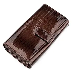 Гаманець жіночий ST Leather 18431 (S9001A) лакована шкіра коричневий - мініатюра 5