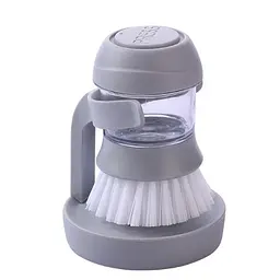 Щітка для посуду з дозатором для миючого засобу Cleaning Pot Brush з підставкою, Kitchen Master Сірий 85607