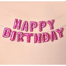 Набір надувних кульок Happy Birthday Pink 5962 13 предметів рожевий
