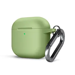 Силіконовий чохол для навушників Apple AirPods 4, Hang Case, зелений, ультратонкий захисний кейс товщиною 2 мм, захист від подряпин, пилу та ударів, компактний, з карабіном для кріплення, ArmorStandart (ARM81286)