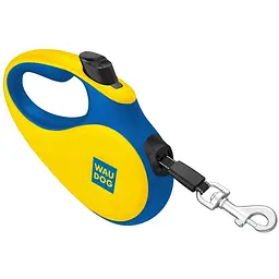 Повідець-рулетка для собак Waudog R-leash, малюнок "Colors of freedom", M, до 25 кг, 5 м, світловідбивна стрічка - мініатюра 4