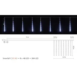 Гірлянда Delux Snowfall C 384LED 8х0.5 м IP44 EN Біла/Прозора (90017979) - мініатюра 3