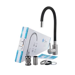 Змішувач для кухні з гнучким виливом Agua Acero-INOX035NS-1 CV023288 Хром матовий - мініатюра 10