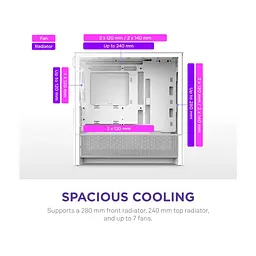 Корпус для ПК NZXT H3 Flow All White (CC-H31FW-01) - миниатюра 5