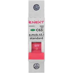 Автоматичний вимикач E.NEXT 1-п e.mcb.stand. 63А C ( 4,5кА) (s002014) - мініатюра 2