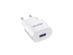 Мережевий зарядний пристрій Aspor A818 Plus (1USB/2.4 A) White - мініатюра 3