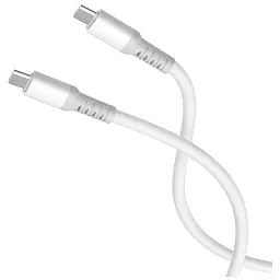 Дата кабель USB-C to USB-C 1.0m 3A PD60W liquid silicone white ColorWay (CW-CBPDCC093-WT) - мініатюра 3