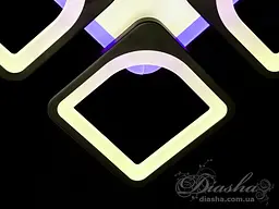 Світильник стельовий LED Diasha S8060/4BK, 80W, 3200K-6000K, чорний метал, сучасний стиль, з пультом, димером - мініатюра 3