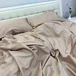 Комплект постільної білизни сатин 100% бавовна мокко Morning - двоспальний - мініатюра 3