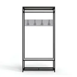 Вішалка модульна підлогова Ferrum-decor Треліс 15 180x90x38 чорний ДСП Білий 16мм (FRD-104361)