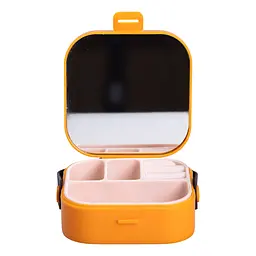 Міні-скринька для прикрас Mini Box з дзеркалом 9х9х3,8 см пластикова, помаранчевий Yiwu HP-5-27O - мініатюра 11
