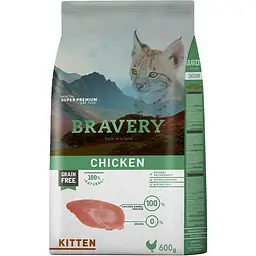 Сухий корм для кошенят Bravery Chicken Cat Kitten з куркою 600 г