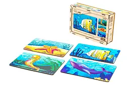 Пазл 4в1 "Морські жителі" дерев'яний, 15 елем., у малюнку PuzzleOK - мініатюра 2