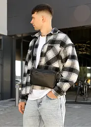 Чоловіча сумка бананка Sambag HARVI чорна 24 × 16 × 6 см (88213101m)