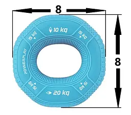 Еспандер кистьовий силіконовий PowerPlay PP-4331 Hand Grip Light 10-15-20 кг Блакитний (PP_4331_Blue_(10-15-20)) - мініатюра 5