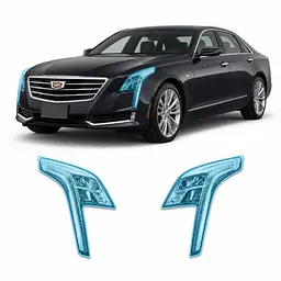 Антигравійна захисна бронеплівка за лекалами для Cadillac CT6 I 2016-2018 - оптика (фари та ПТФ)