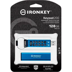 USB флеш-накопичувач Kingston IronKey Keypad 200 128GB USB-A 3.2 Gen 1 Blue (IKKP200/128GB) [101525] - мініатюра 6