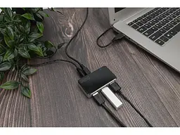 Мультипортовий адаптер Digitus Hub 4-port USB 2.0 HighSpeed, Black (DA-70220) - мініатюра 6