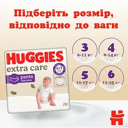 Підгузки-трусики Huggies Extra Care Pants 5 (12-17 кг), 34 шт. - мініатюра 10