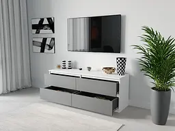 ТБ тумба Moreli ST-223 Ш1400/В530/Г400 Білий-Антрацит - мініатюра 2