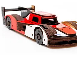 Дерев'яний 3D конструктор Racing Car, Puzzleоk (Puz-01037), 146 дет. - мініатюра 3