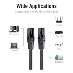 Патч-корд 0.75м, UTP cat 6 RJ-45 black Vention (IBABE) - мініатюра 4