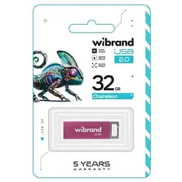 USB флеш накопичувач Wibrand 32GB Chameleon Pink USB 2.0 (WI2.0/CH32U6P) - мініатюра 2